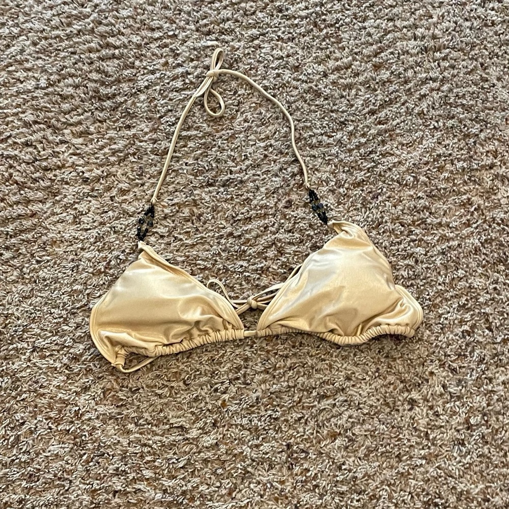 Women’s XL shimmering gold bikini top, new without tags, by Old Navy